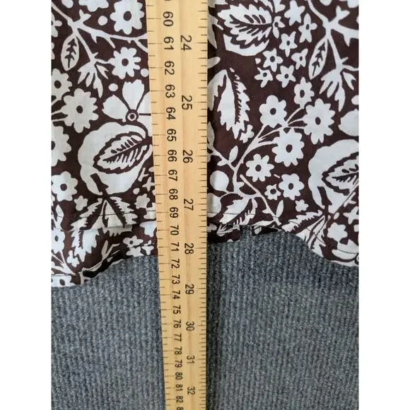 LRL Ralph Lauren Poplin Top Womens 3X Brown Floral Button Up Dress Shirt - Picture 6 of 10